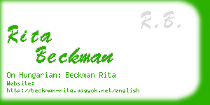 rita beckman business card